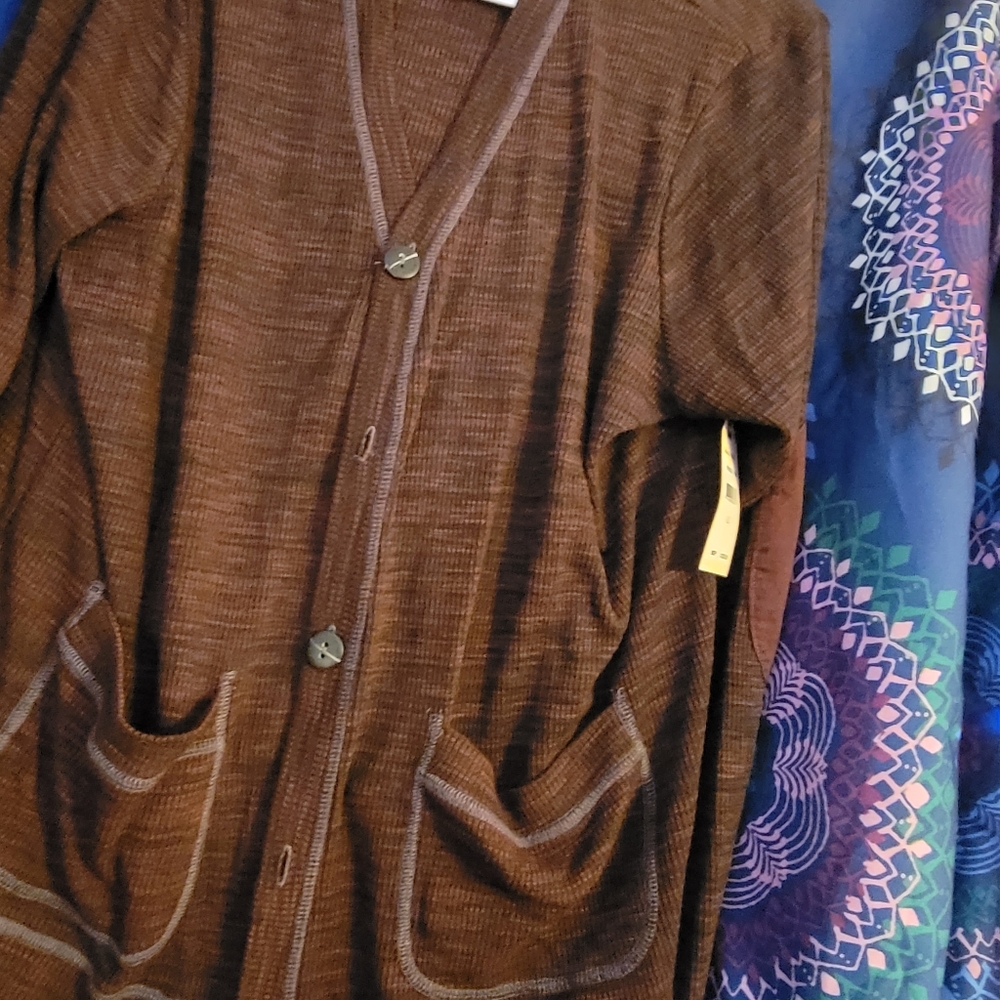 Very nice cardigan brown soft earthy looking splendid mills